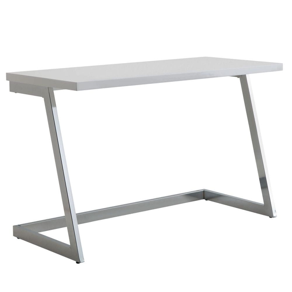 Bruxxi Pracovný stôl Burries, 120 cm, biela / chróm